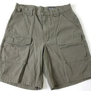 Eddie Bauer army green cotton cargo shorts